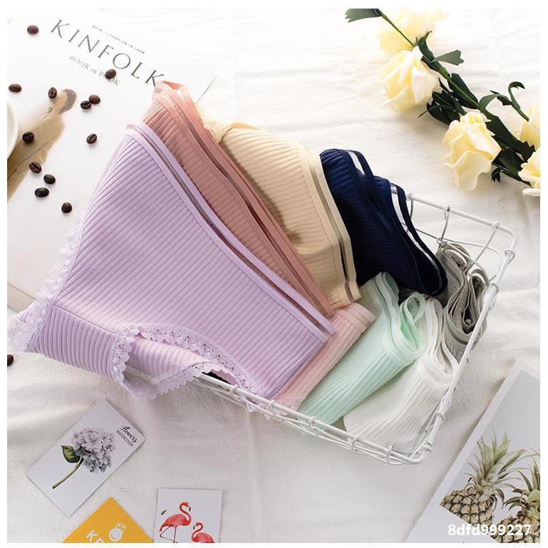 Quần Chíp Nữ Cotton Gân Tăm Cạp Lưới Siêu Xinh ❤️Quần Lót Đẹp Phối Viền Ren Điệu Đà