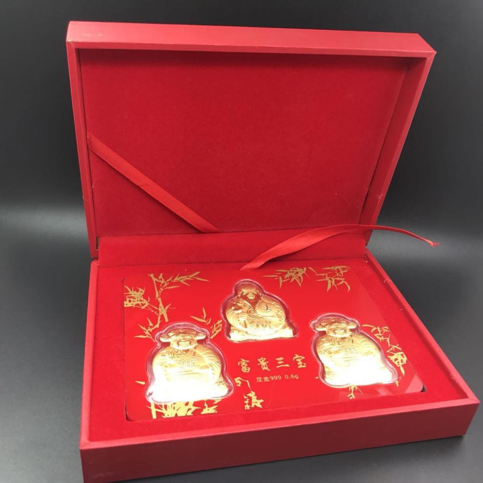 Bộ 3 ông Thần Tài Phúc Lộc Thọ Mạ Vàng 24K