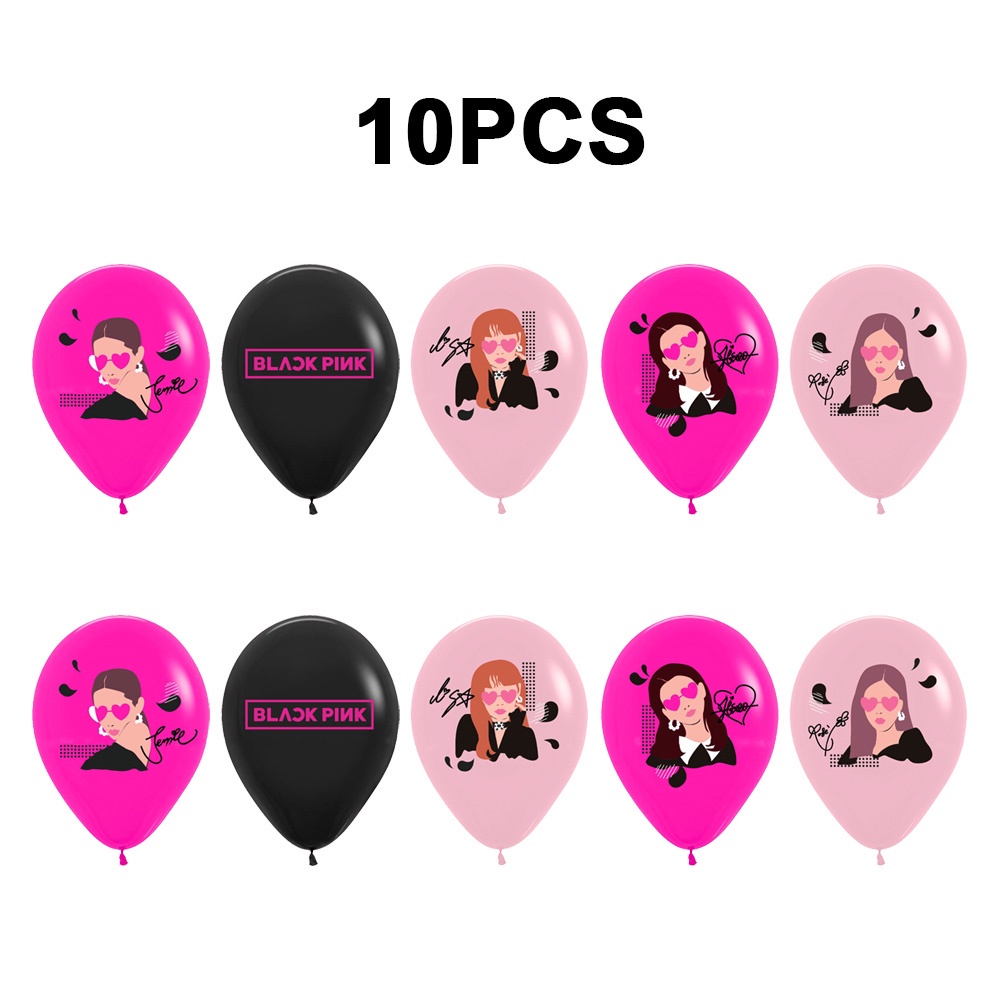 Set 10 Bong Bóng 12 Inch In Hình Nhóm Nhạc Blackpink Xinh Xắn