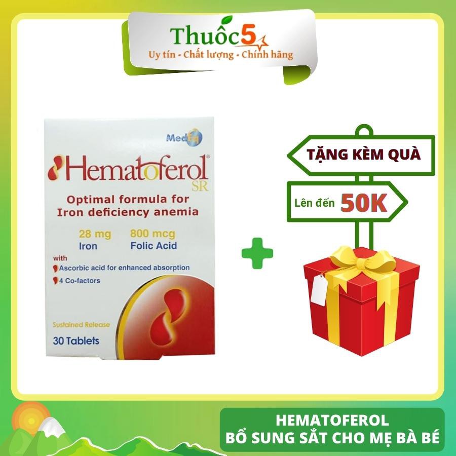 [GIÁ GỐC] Hematoferol – sắt, acid folic cho mẹ và bé, hộp 30 viên