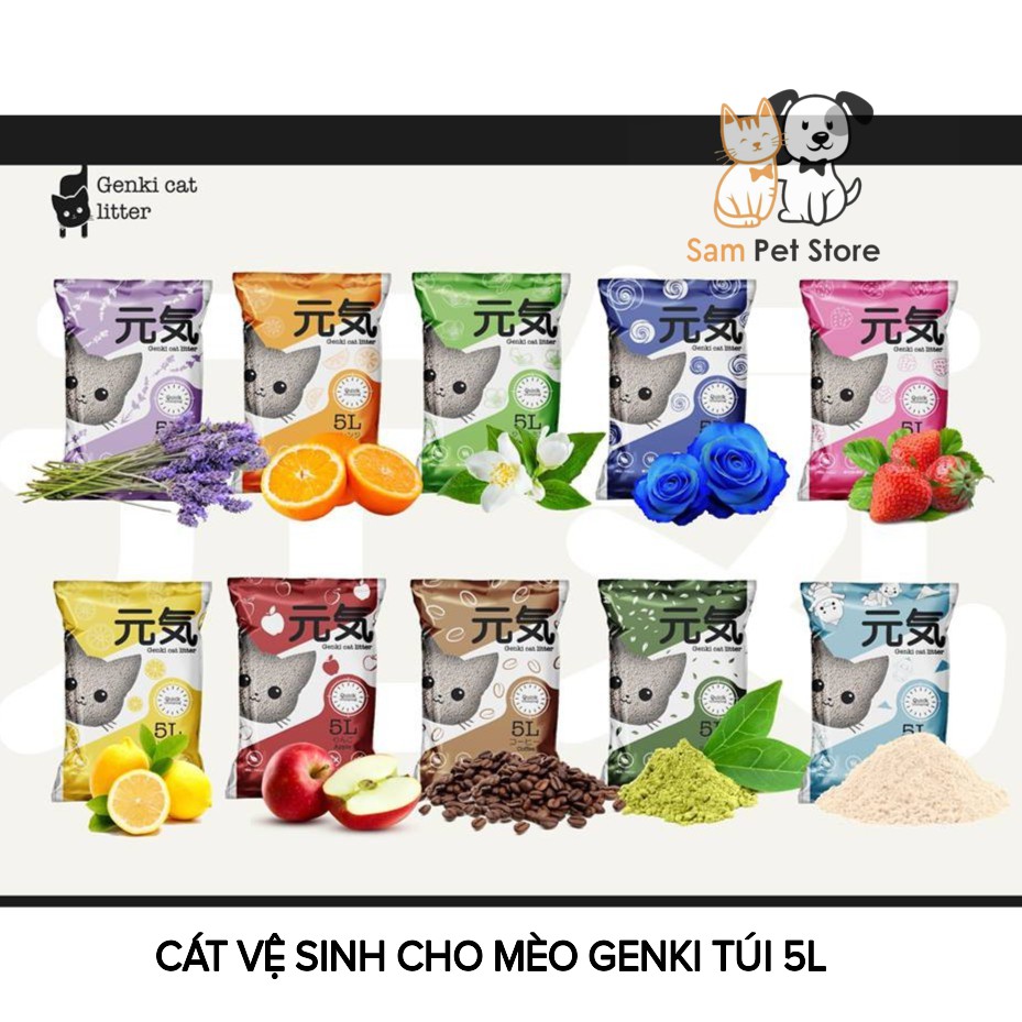 CÁT VỆ SINH CHO MÈO GENKI NHẬT BẢN - TÚI 5 LÍT