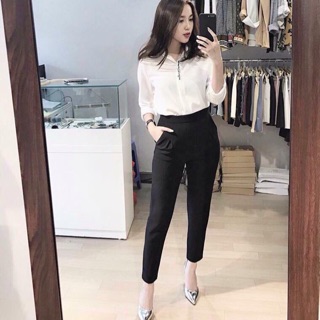 Quần baggy khoá hông cạp chun sau