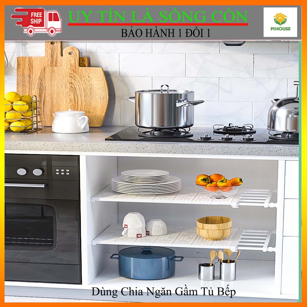 Kệ Chia Ngăn Tủ Quần Áo, Tủ Giày, Tủ Bếp Không Khoan Đục Loại Cao Cấp, Giá Đỡ Đồ Dự Phòng