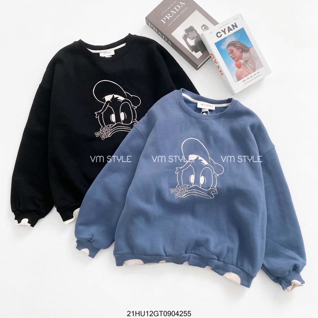 Áo nỉ Hoodie viền tay in hình chú vịt vạt áo cách điệu thời trang nữ Hàn Quốc FMstyle Saigon 21HU12GT0904 | BigBuy360 - bigbuy360.vn