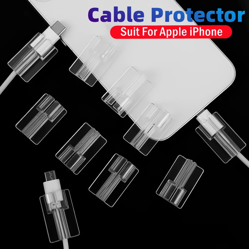 Ốp Điện Thoại Silicon TPU Mềm Trong Suốt Đơn Giản Sắp Xếp Gọn Gàng / Bảo Vệ Cáp Sạc Cho iPhone