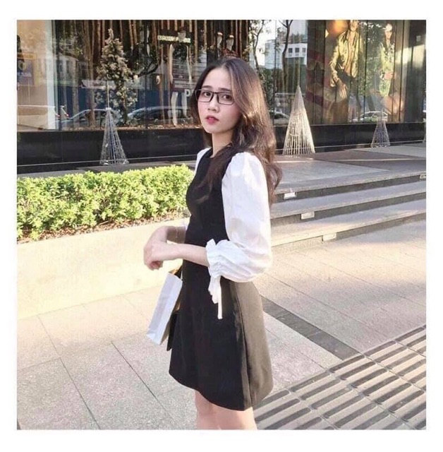 Váy chữ A pha tay