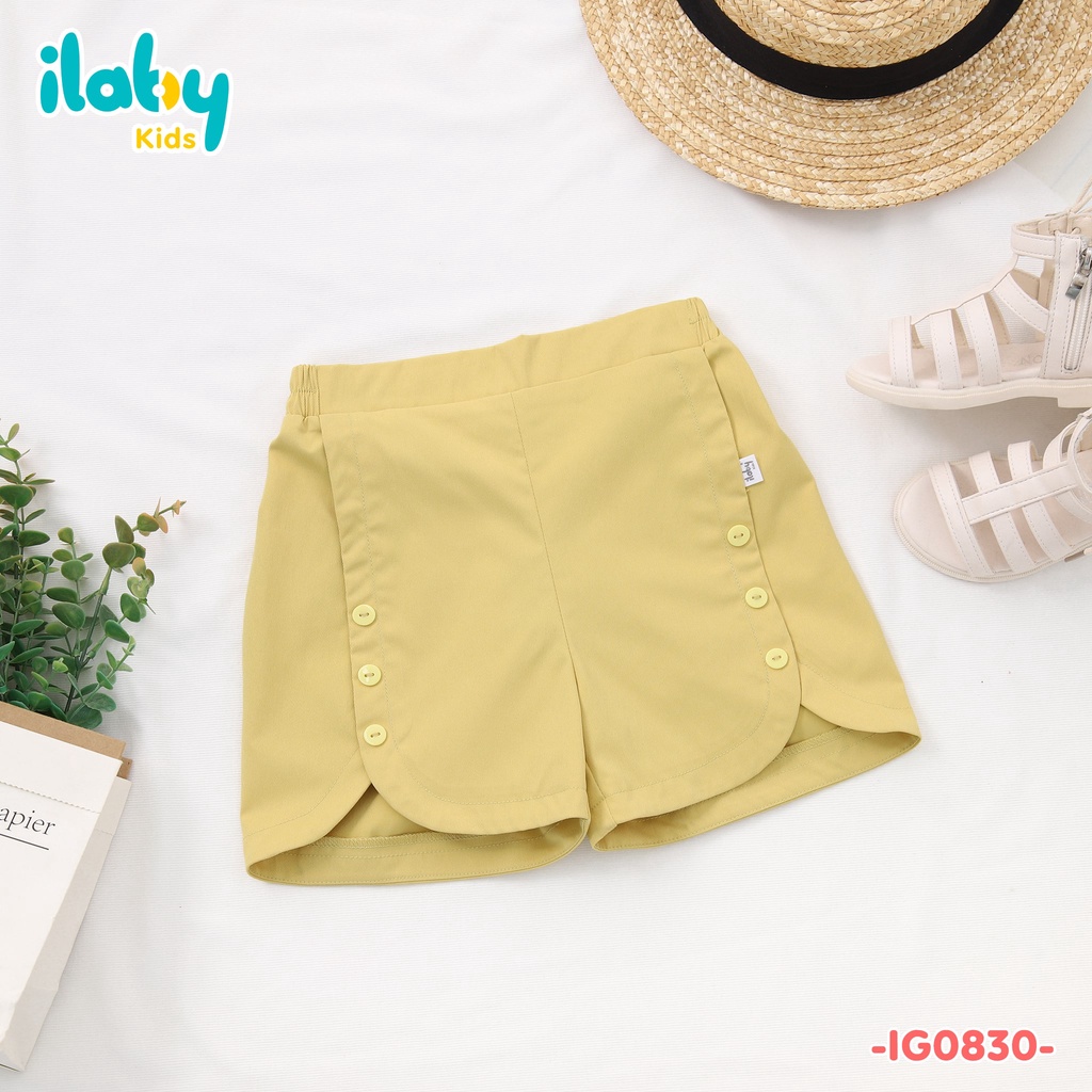 Quần cho bé gái ILABY phối cúc chất liệu kaki