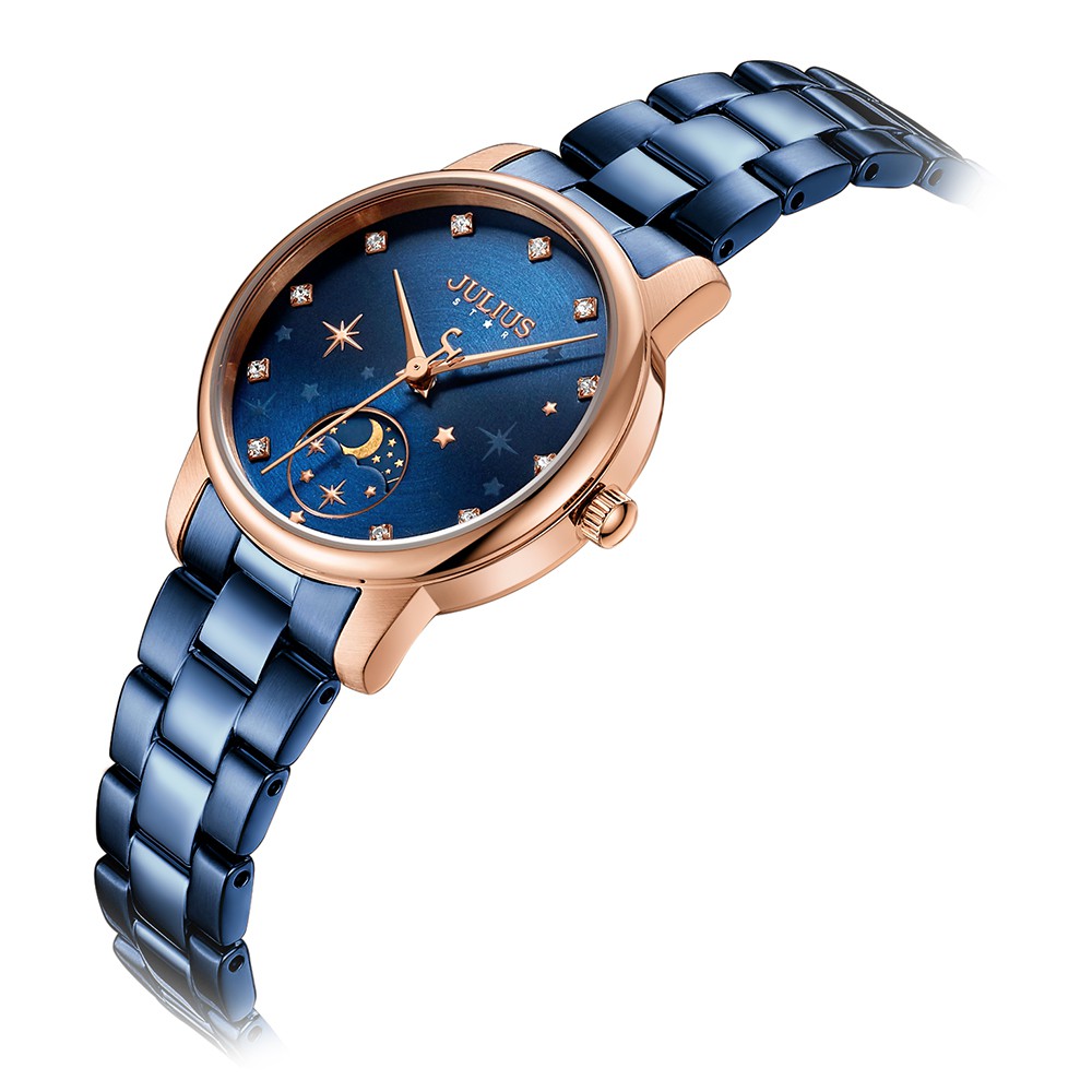 Julius Official | Đồng hồ nữ Julius  Star JS-029 kính Sapphire dây inox size 29