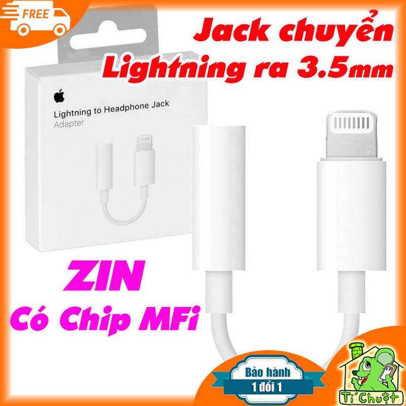 [ZIN] Jack chuyển Lightning ra Tai Nghe 3.5mm iPhone 11/ 12/ 13/ XS Max