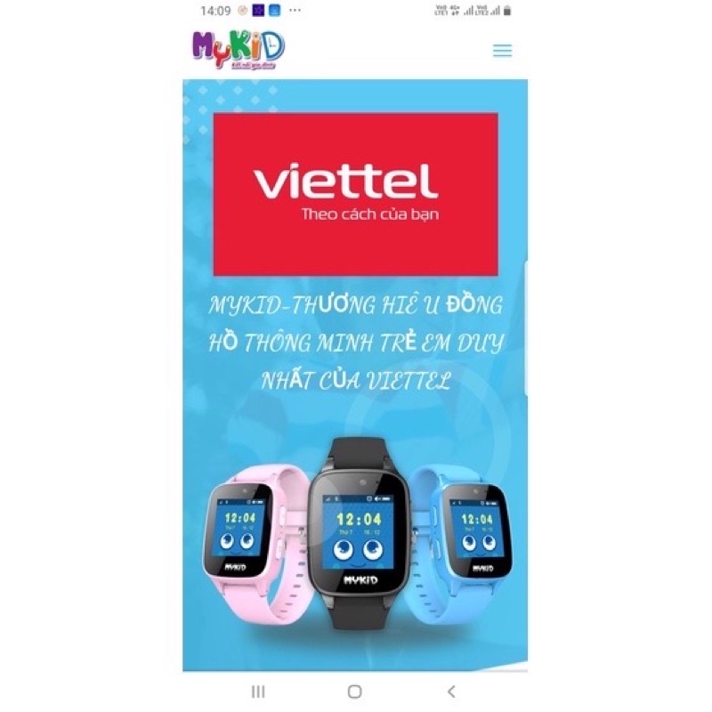 Đồng hồ thông minh trẻ em MyKID chống nước Viettel giảm giá so với store