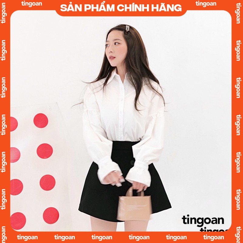Áo sơmi cổ bẻ tay xoè tingoan CUPID BLOUSE/WH