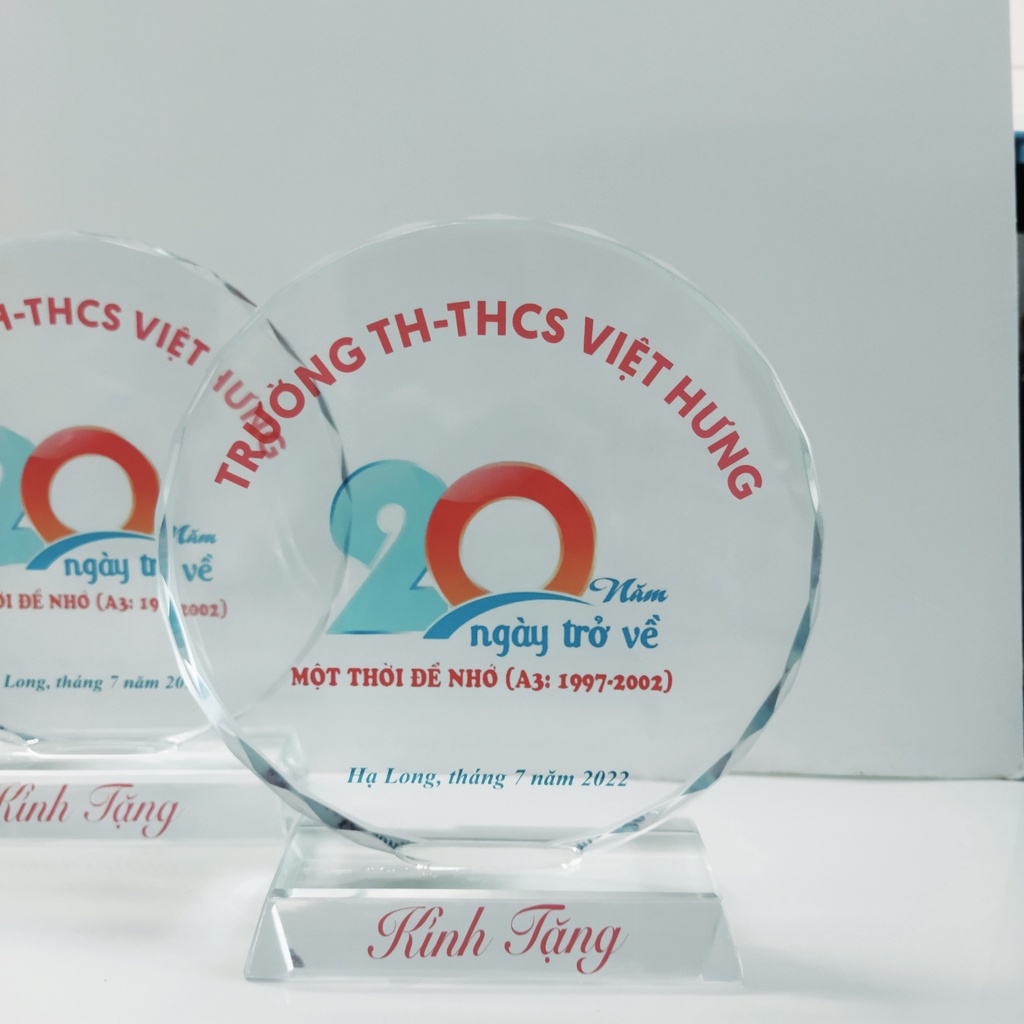 Cup Pha Lê Đĩa Mặt Trời Nhiều Kích Thước - Kỷ Niệm Chương Pha Lê - Quà Tặng Lưu Niệm