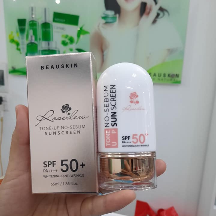 Kem chống nắng kiềm dầu nâng tone Beauskin Rosedew Hàn Quốc 55ml