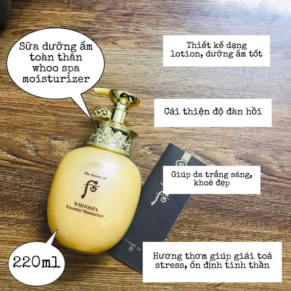 Bộ sữa tắm và dưỡng thể Whoo spa