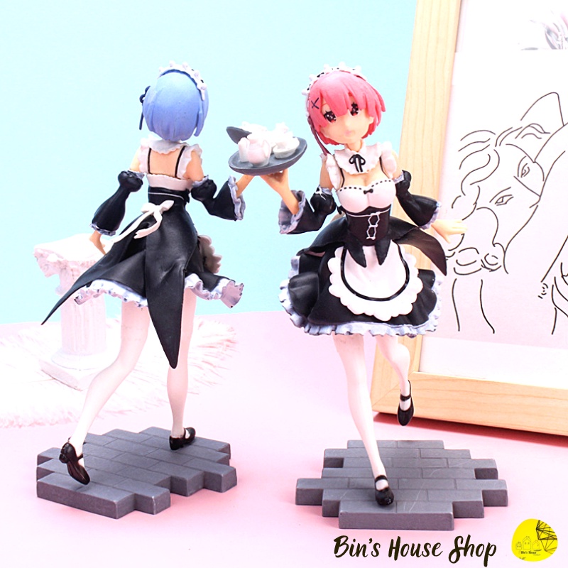 Đồ Chơi Mô Hình- Mô hình Anime- Nhân vật cô hầu gái Re:zero PVC cao 17.5cm