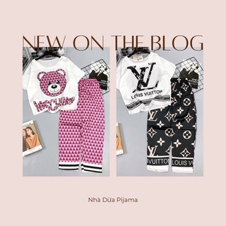 Bộ lụa Satin 5D cộc dài - Bộ Pyjama mặc nhà siêu xinh