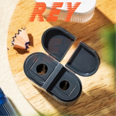 Chuốt gọt chì 2 lỗ chuốt có ngăn chứa rác nhựa trong Deli H553