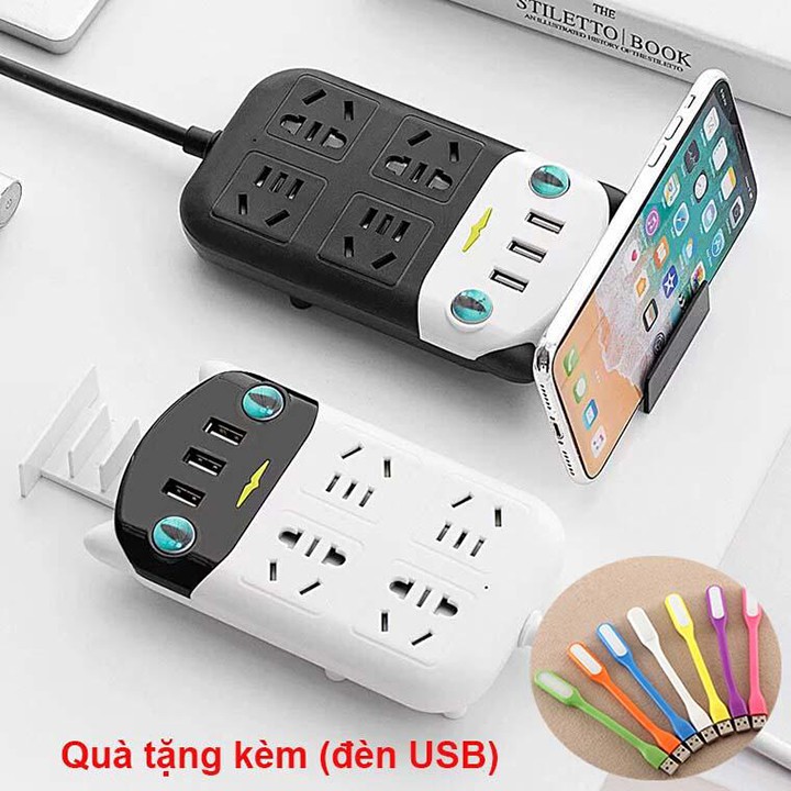 Ổ Cắm Điện Thông Minh Kèm Cổng Sạc USB Tặng Đèn USB