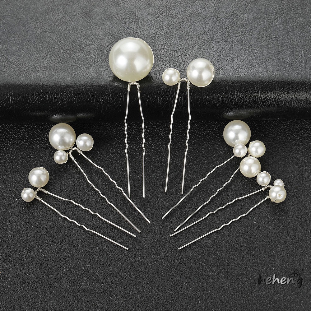 Bộ 6 Nĩa Cài Tóc Đính Ngọc Trai Giả Xinh Xắn Cho Phù Dâu