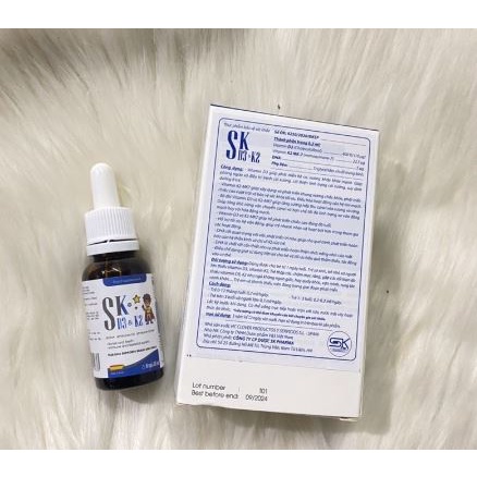 Vitamin D3 K2 MK7  Hỗ trợ hấp thu canxi SK D3 K2 bổ xung vitamin D3 vitamin K2 MK-7 cho bé trẻ nhỏ