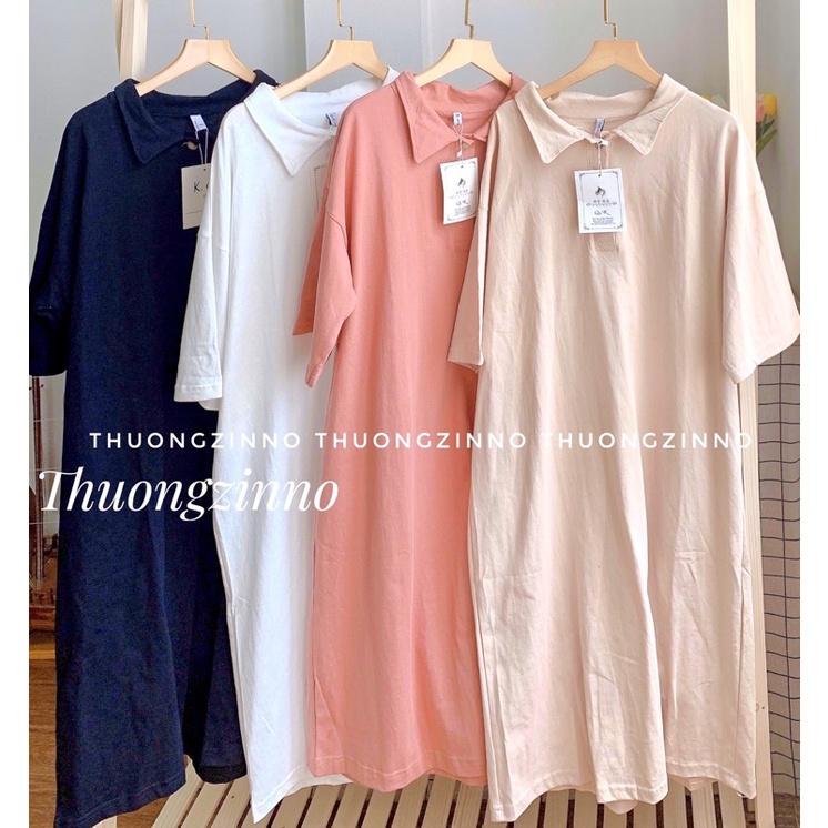 Váy polo cổ đức phong cách Hàn Quốc Váy polo Đầm dáng suông ulzzang