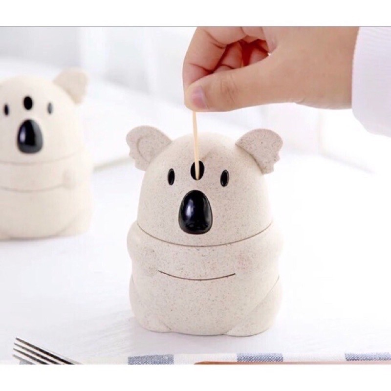 [Giá Hủy Diệt] Hộp Đựng Tăm Hình Con Gấu Dễ Thương Có Nút Bật Tự Động, Lọ Đựng Tăm Xỉa Răng Con Gấu Thông Minh - MS1099