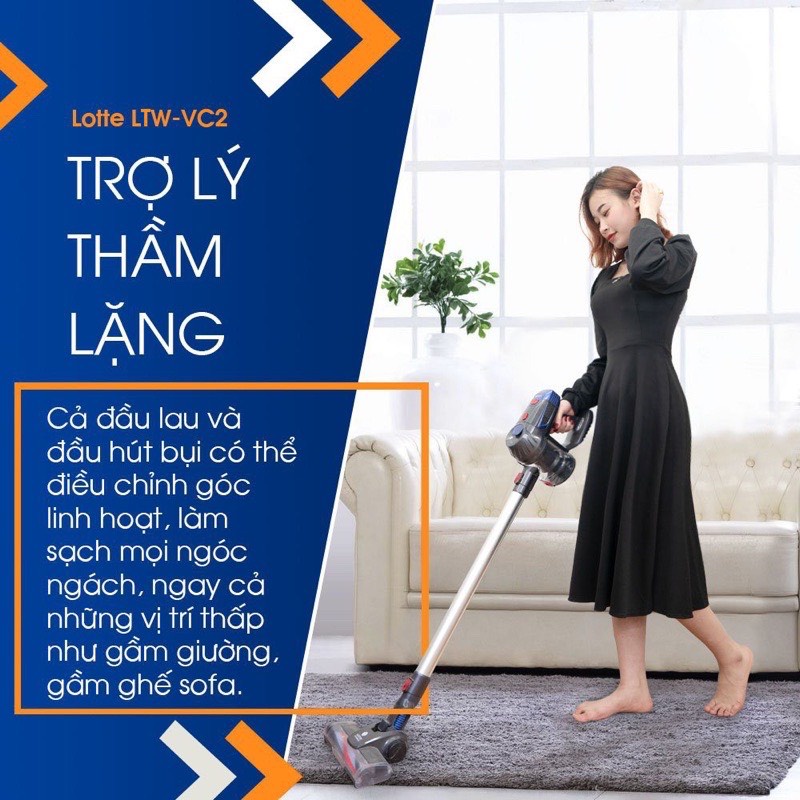 Máy hút bụi không dây 2 trong 1 Lotte LTW VC2