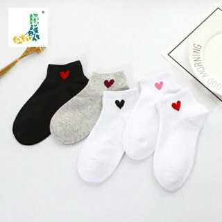 SET 5 ĐÔI TẤT NỮ CỔ NGẮN HÌNH TIM