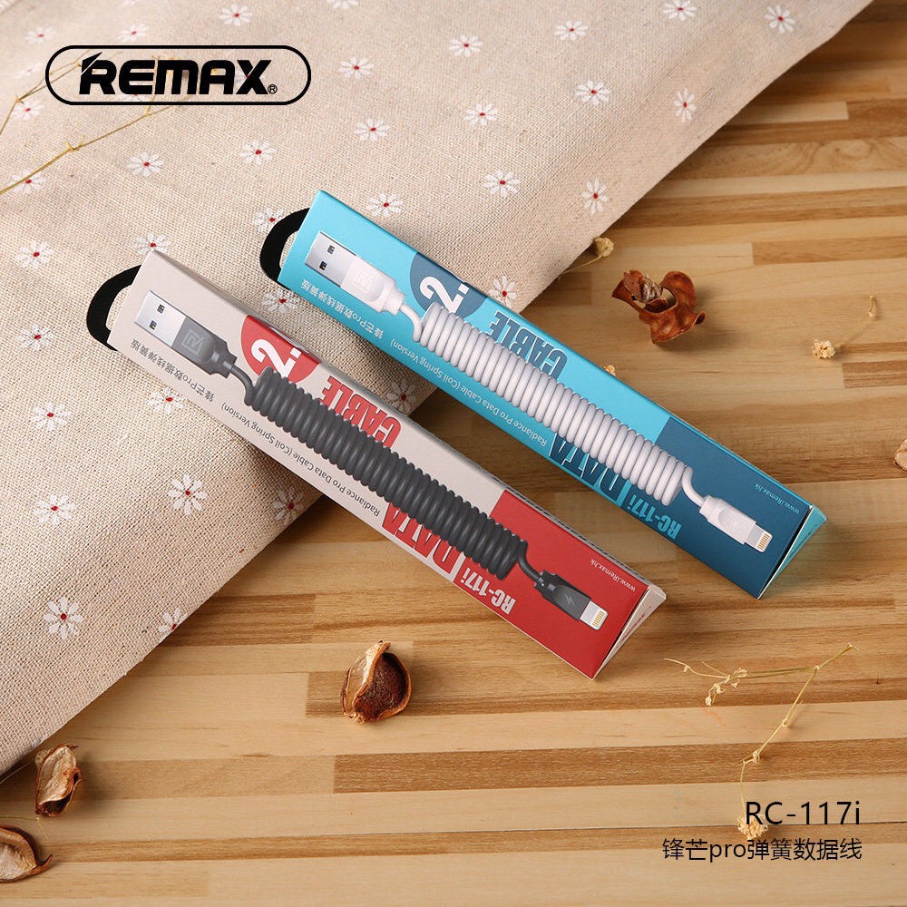 Cáp sạc lò xo Remax Rc-117m cổng micro &lt;Type-c&gt;iphone