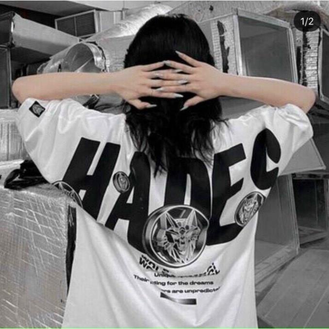 Áo thun họa tiết nam nữ tay lỡ oversize form rộng - chuẩn đủ màu vải bao đẹp (, đen trắng HaDes)
