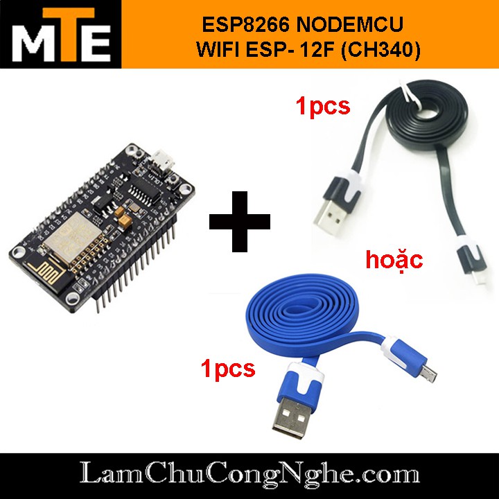 Mạch thu phát wifi ESP8266 V3 nodeMcu CH340 internet of thing IOT Kèm cáp