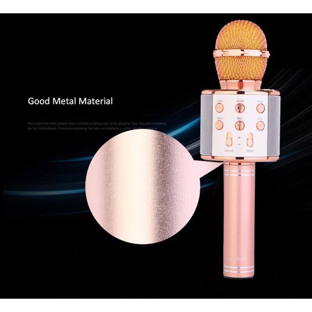 Micro hát karaoke WS858 kết nối Bluetooth hát hay và êm hàng chính hãng loại 1