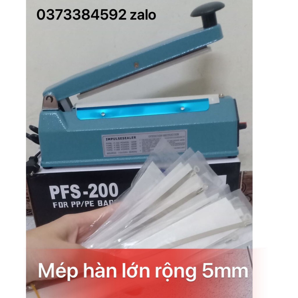 Máy hàn miệng túi nilon dập tay LOẠI SẮT, kích thước 20cm MÉP HÀN TO 5MM, máy ép mí túi, máy hàn bịch bóng