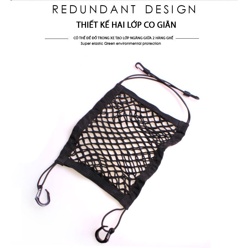  Túi lưới đựng đồ trên ô tô có thể ngăn cách 2 hàng ghế | BigBuy360 - bigbuy360.vn