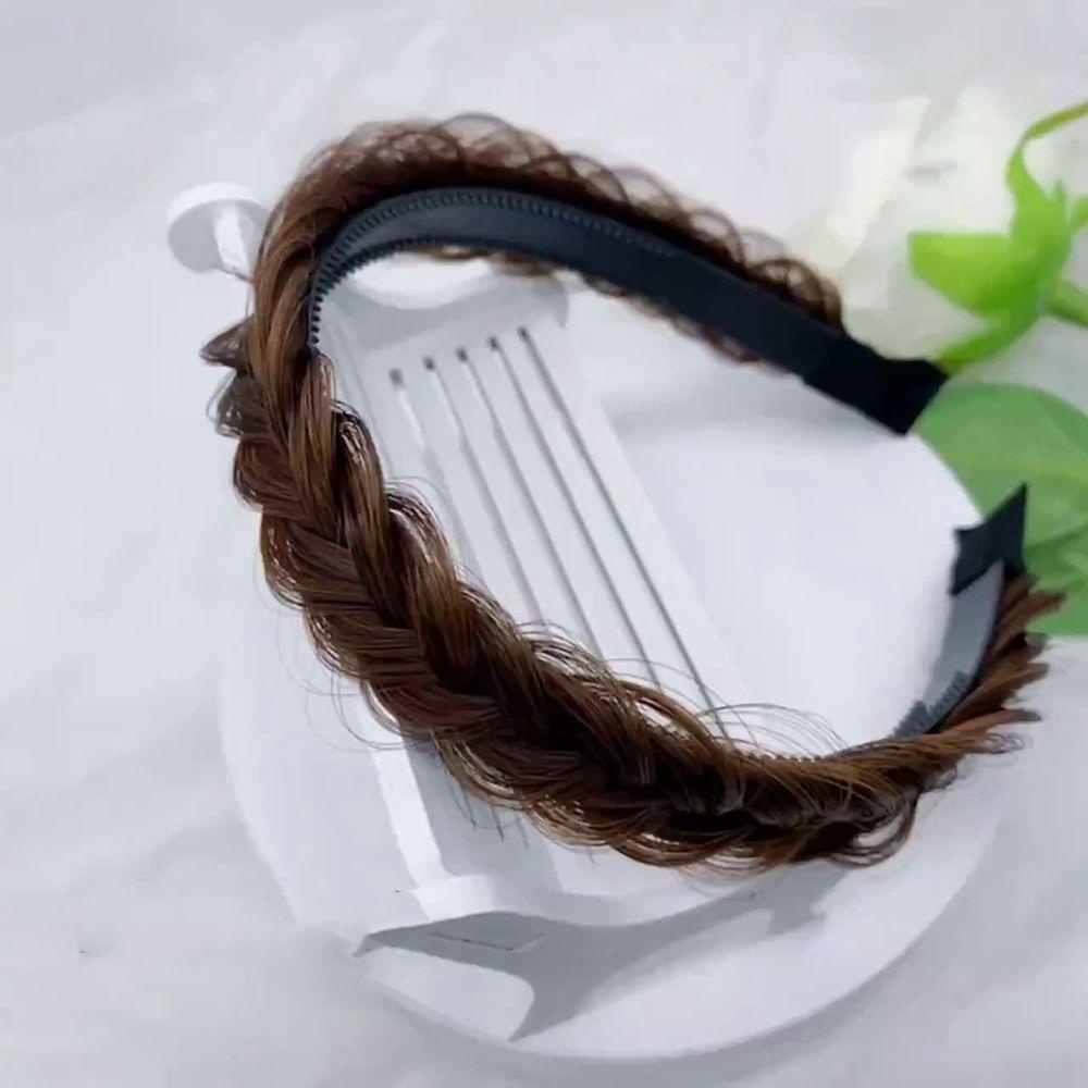 Băng Đô Rửa Mặt Dạng Tóc Giả Bện Xoắn Bản Rộng Ngọt Ngào Cho Nữ