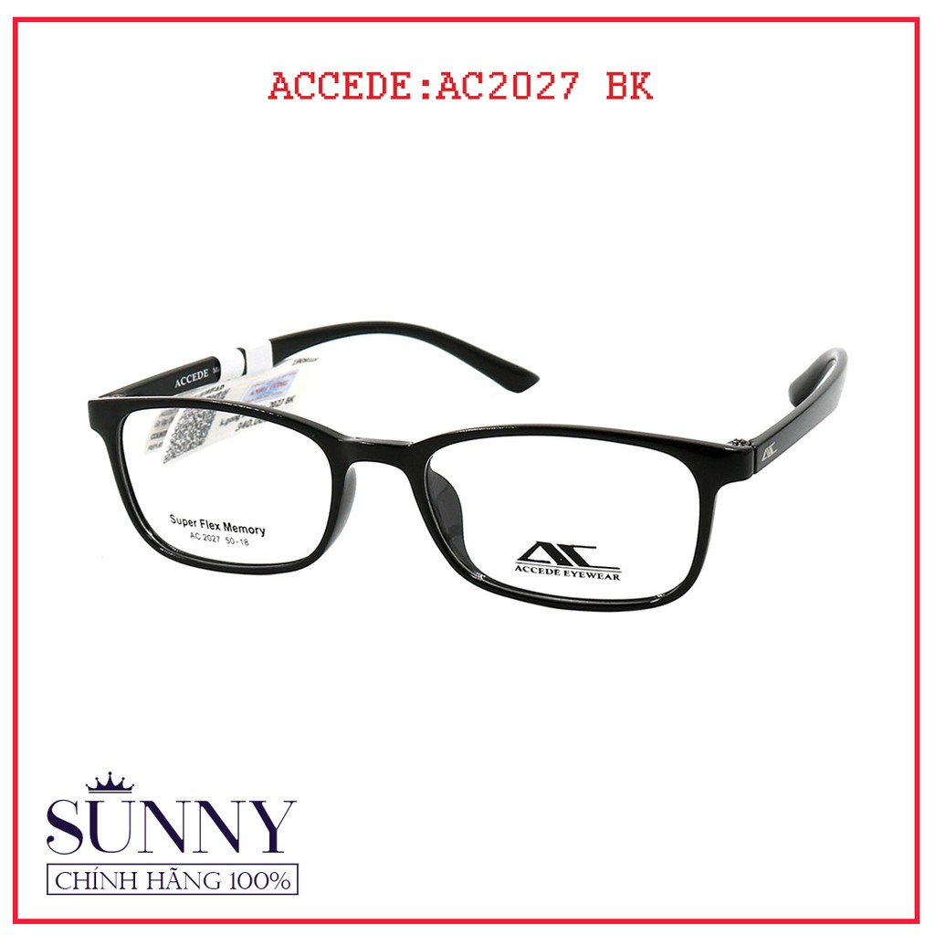 Gọng kính cận Accede AC2027 unisex (nhiều màu) chính hãng, thiết kế dễ đeo bảo vệ mắt