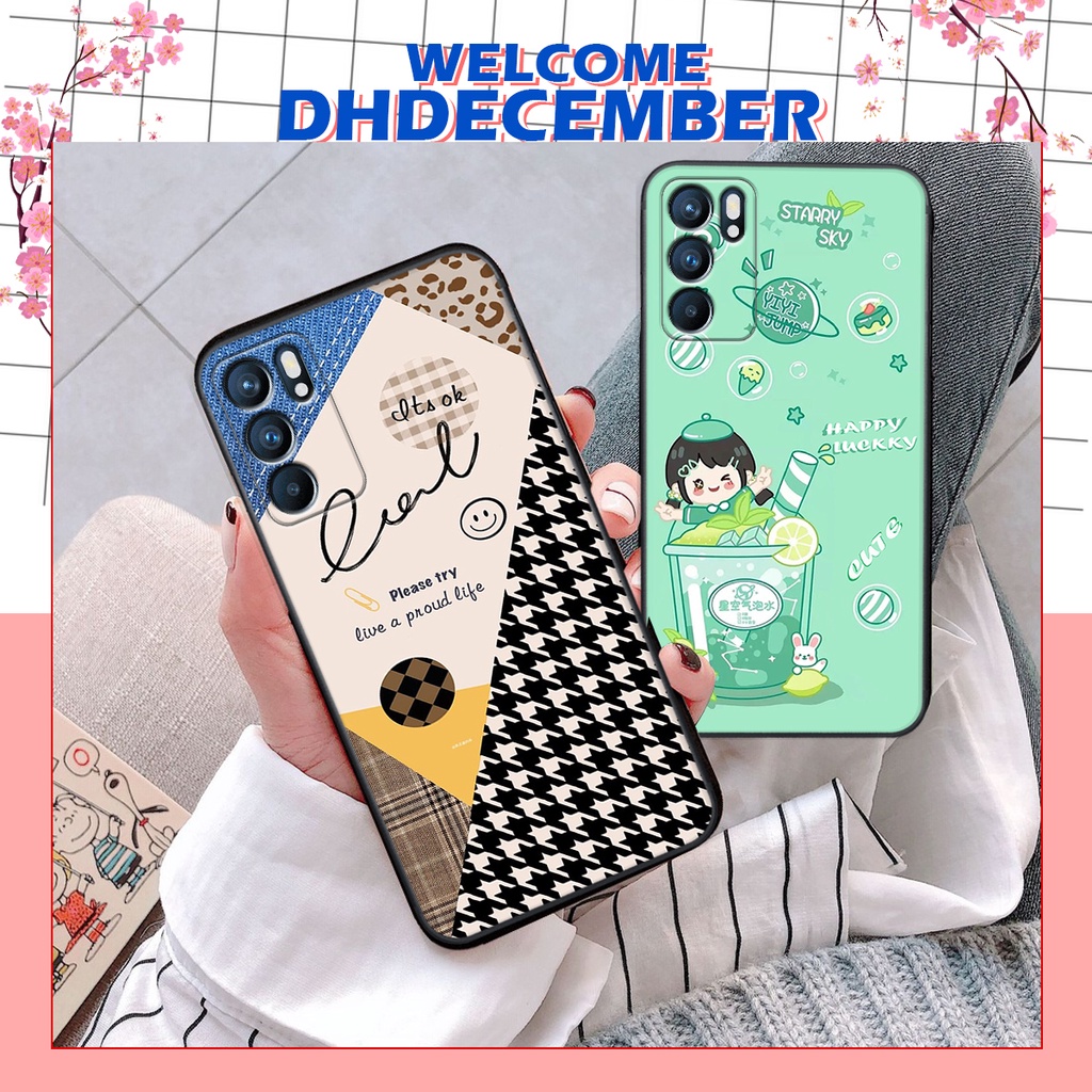 Ốp lưng Oppo RENO 6 4G / RENO 6 5G / ỐP BẢO VỆ CAMERA in hình nice ,good luck happy ốp xinh viền dẻo đẹp chất