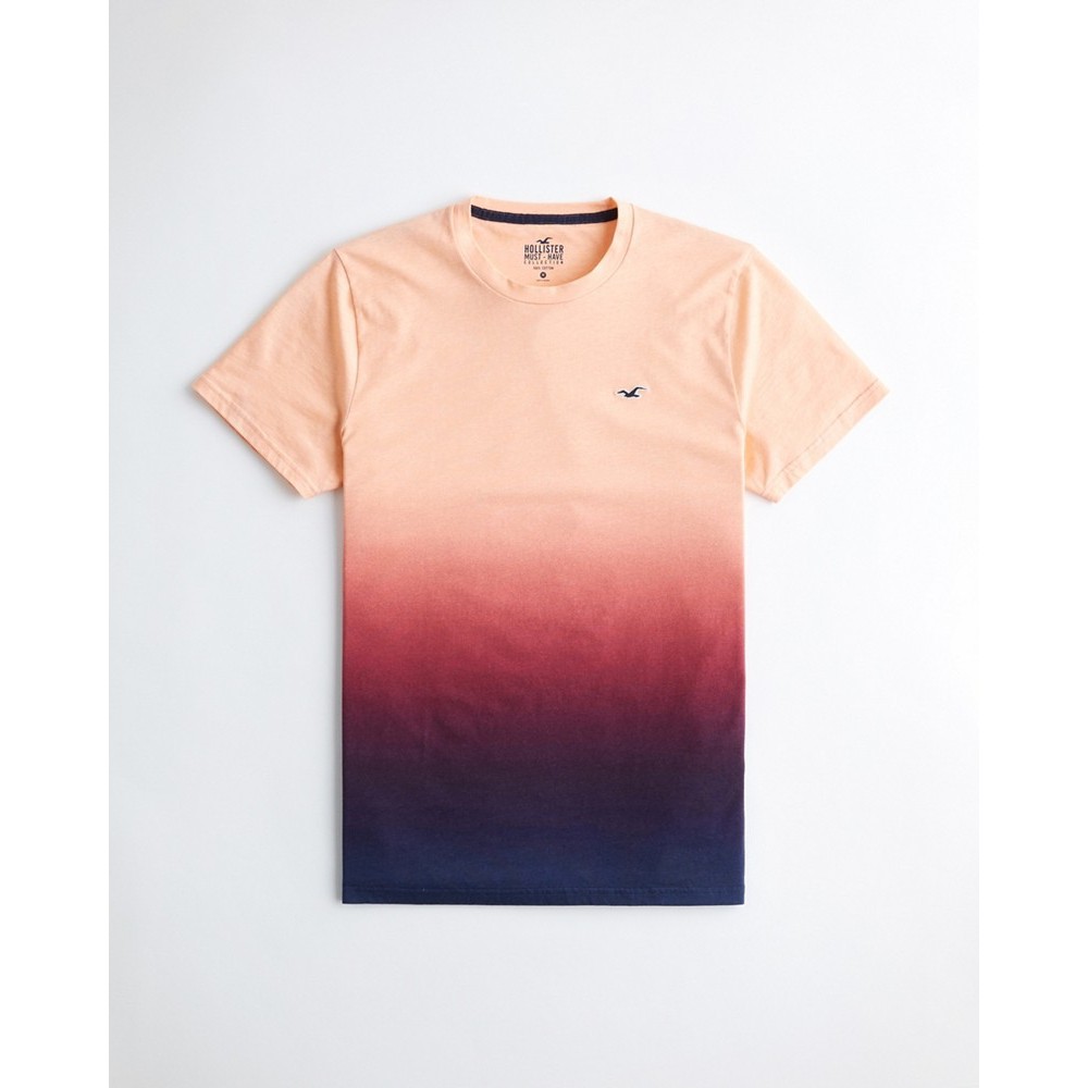 Áo thun nam Hollister HOL-TC165 Crewneck T-Shirt coral to navy ombre
