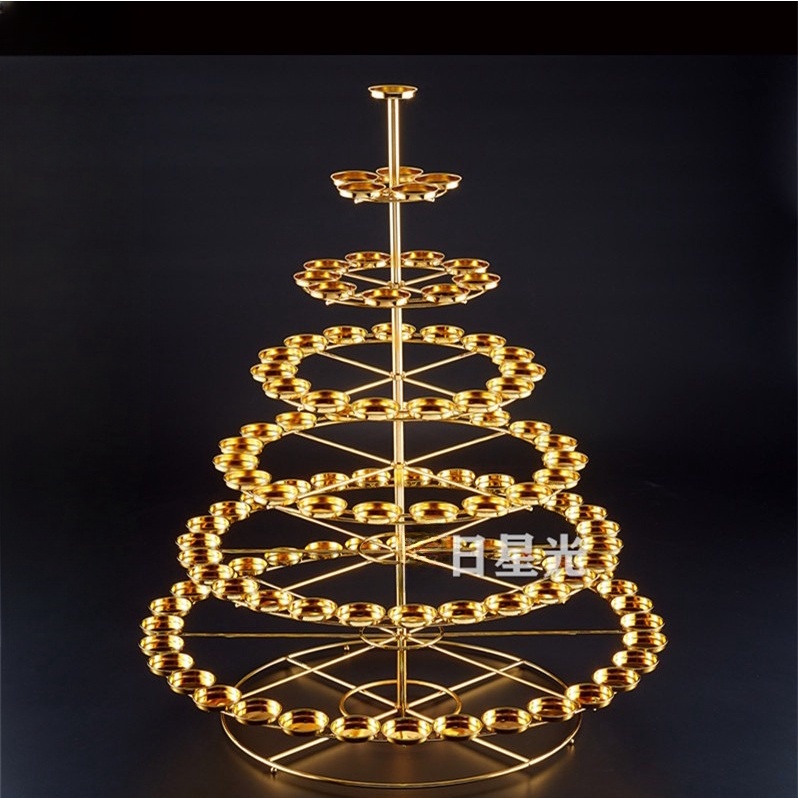 Đèn dược sư 108 ngọn , tháp đế nến 7 tầng  hợp kim ,  đế đèn cúng dường phật.