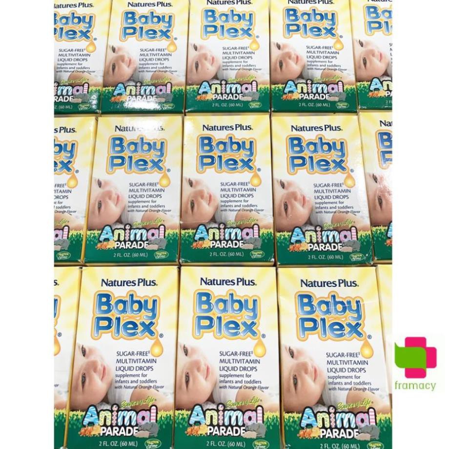 Vitamin tổng hợp Natures Plus Baby Plex Animal Parade, USA (60ml) bổ sung vitamin cho bé từ 0 đến 4 tuổi