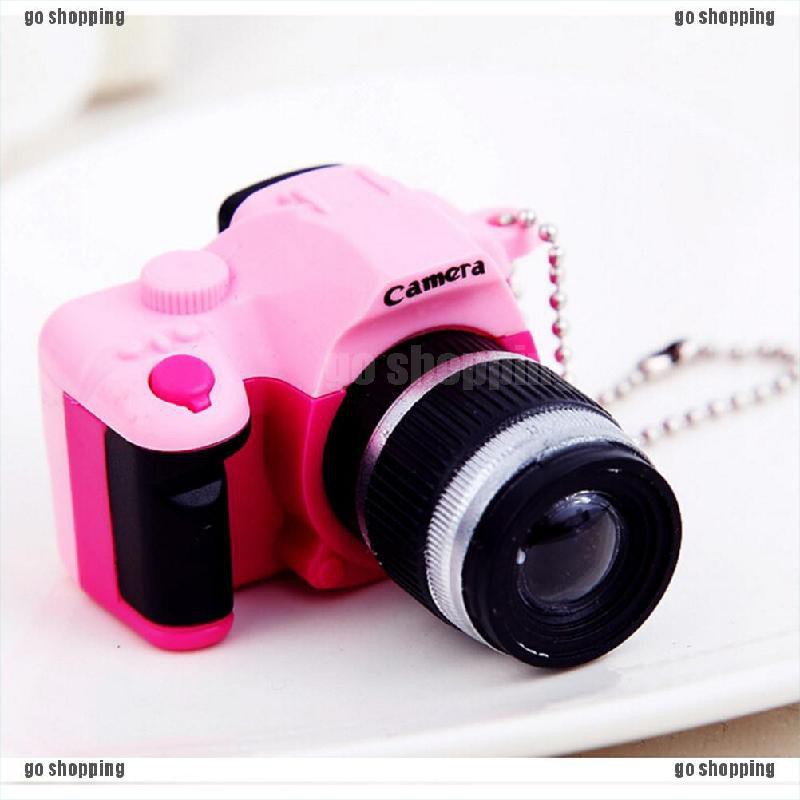 {go shopping}Cute Mini Toy Camera Charm Keychain With Flash Light&amp;Sound Effect Gift