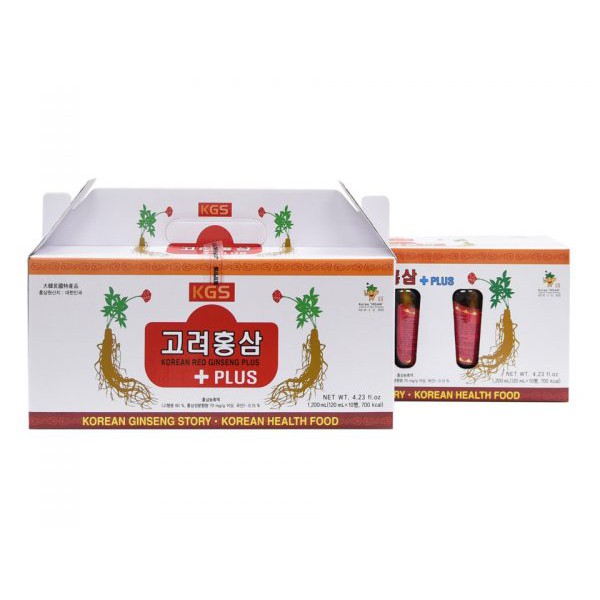 Nước Hồng Sâm Có Củ KGS Plus Hộp 10 Chai X 120ml