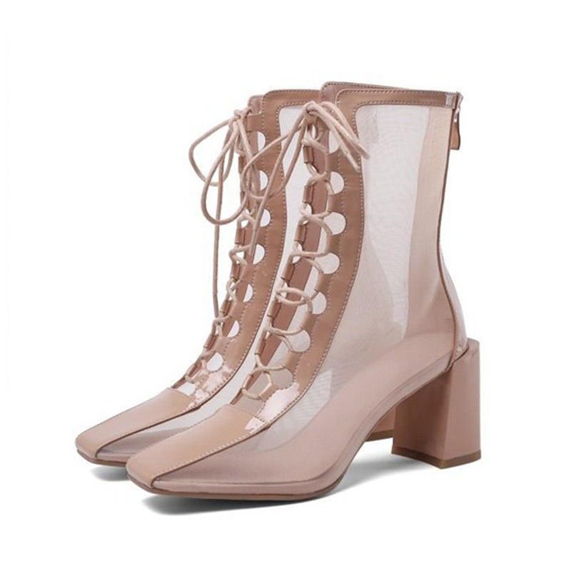 Giày bốt cao gót thời trang hè quyến rũ cao cấp cho nữ