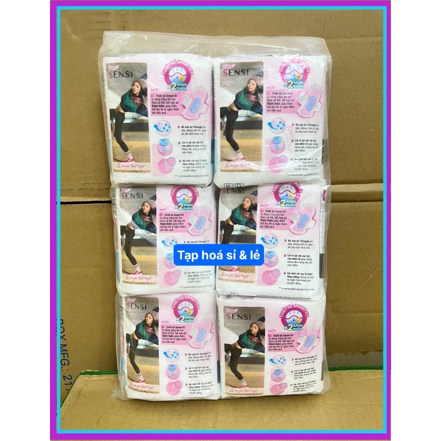 Lốc 6 gói Diana SENSI Siêu Mỏng Cánh (8 Miếng/gói)