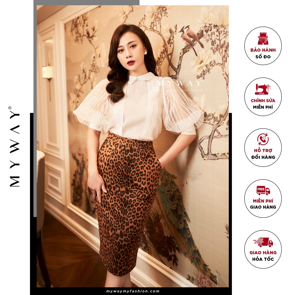 Áo Sơ Mi Nữ MY Way Công Sở Tay Lỡ Phối Voan Sọc Sang Trọng MA208