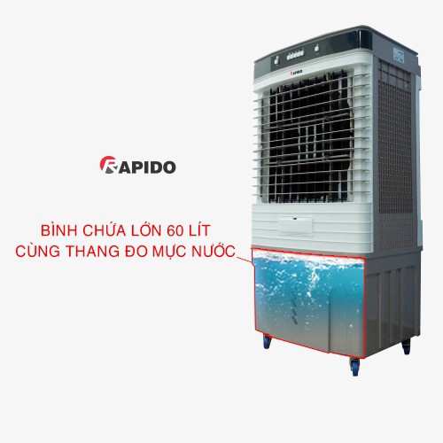 [MIỄN PHÍ VẬN CHUYỂN - LẮP ĐẶT] - 9000M - Quạt điều hòa không khí Rapido TURBO 9000M