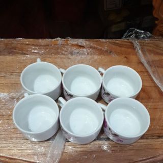 Bộ ly nước (6ly) sứ trắng cao 4cm