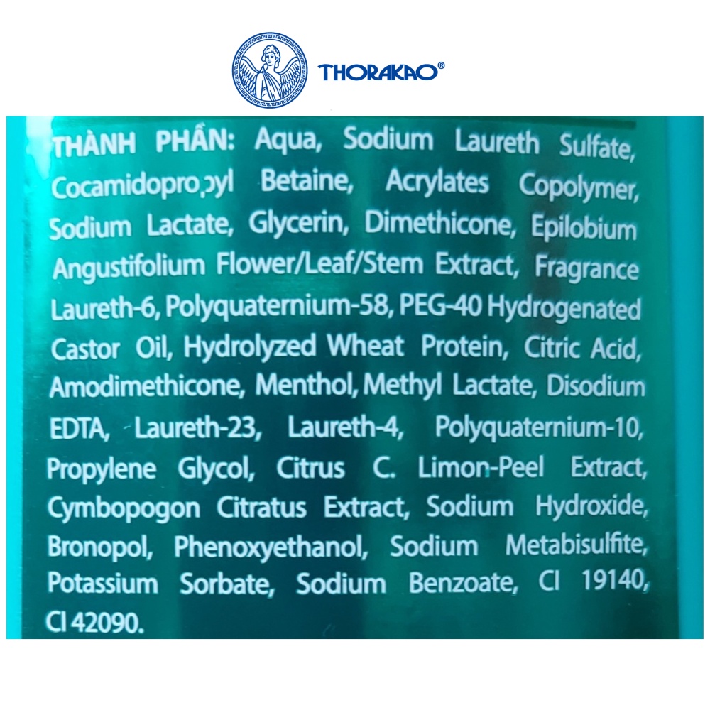 Dầu gội chanh sả bạc hà Thorakao 400ml giúp da đầu thông thoáng, ngăn ngừa gàu