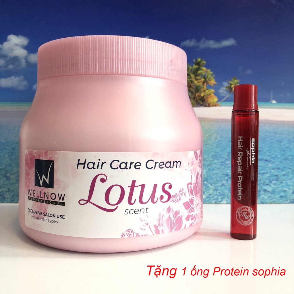 {Tặng 1 ống protein sophia} HẤP Ủ TÓC TẠI NHÀ LOTUS WELLNOW HƯƠNG SEN 500ML