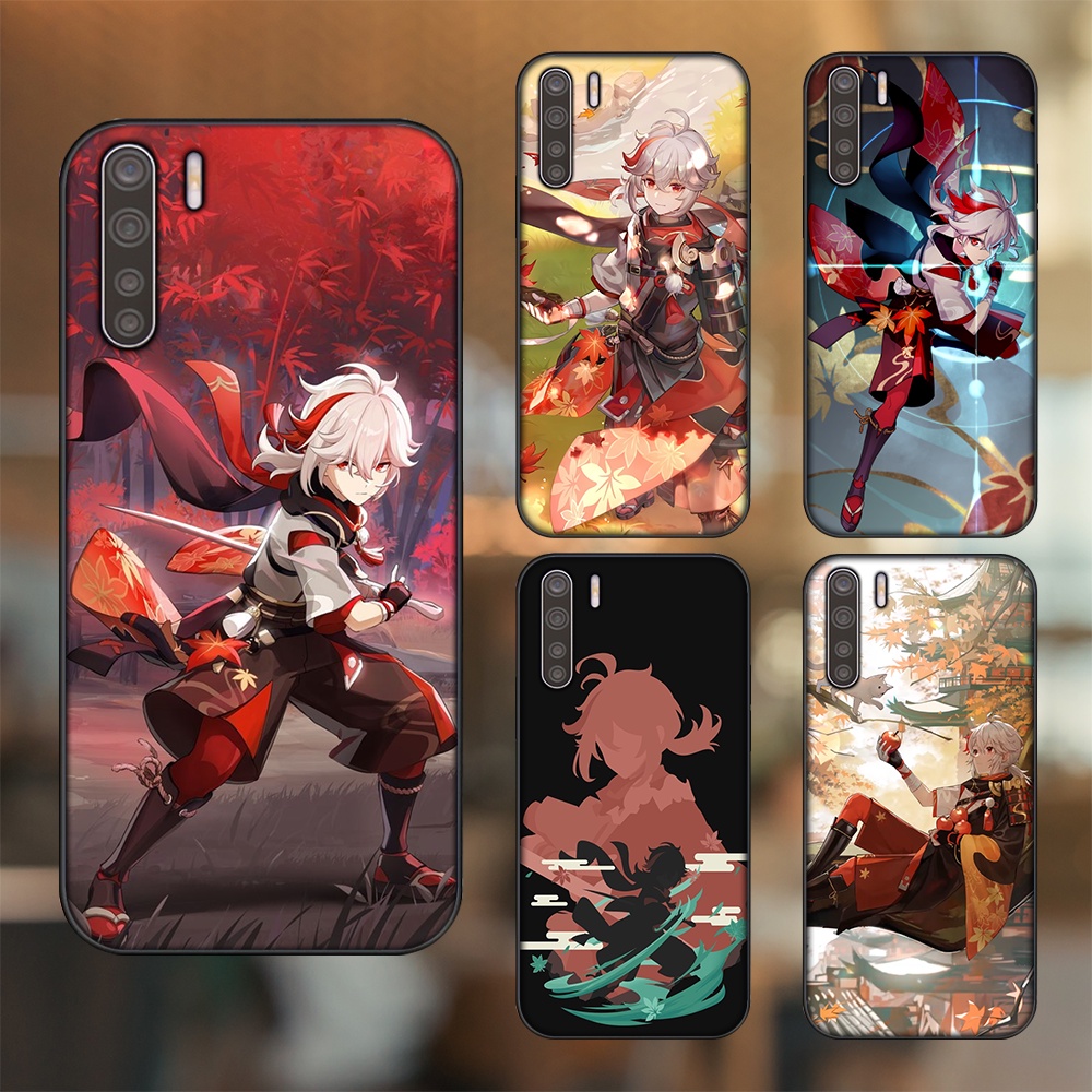 Ốp lưng Oppo A91, Reno 3 viền đen in hình Kazuha Genshin Impact